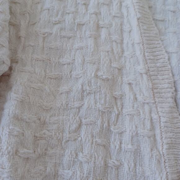 Vintage Trader Bay Cardigan Mens L Beige Linen Blend Chunky Knit V-Neck Grandpa - Picture 9 of 10